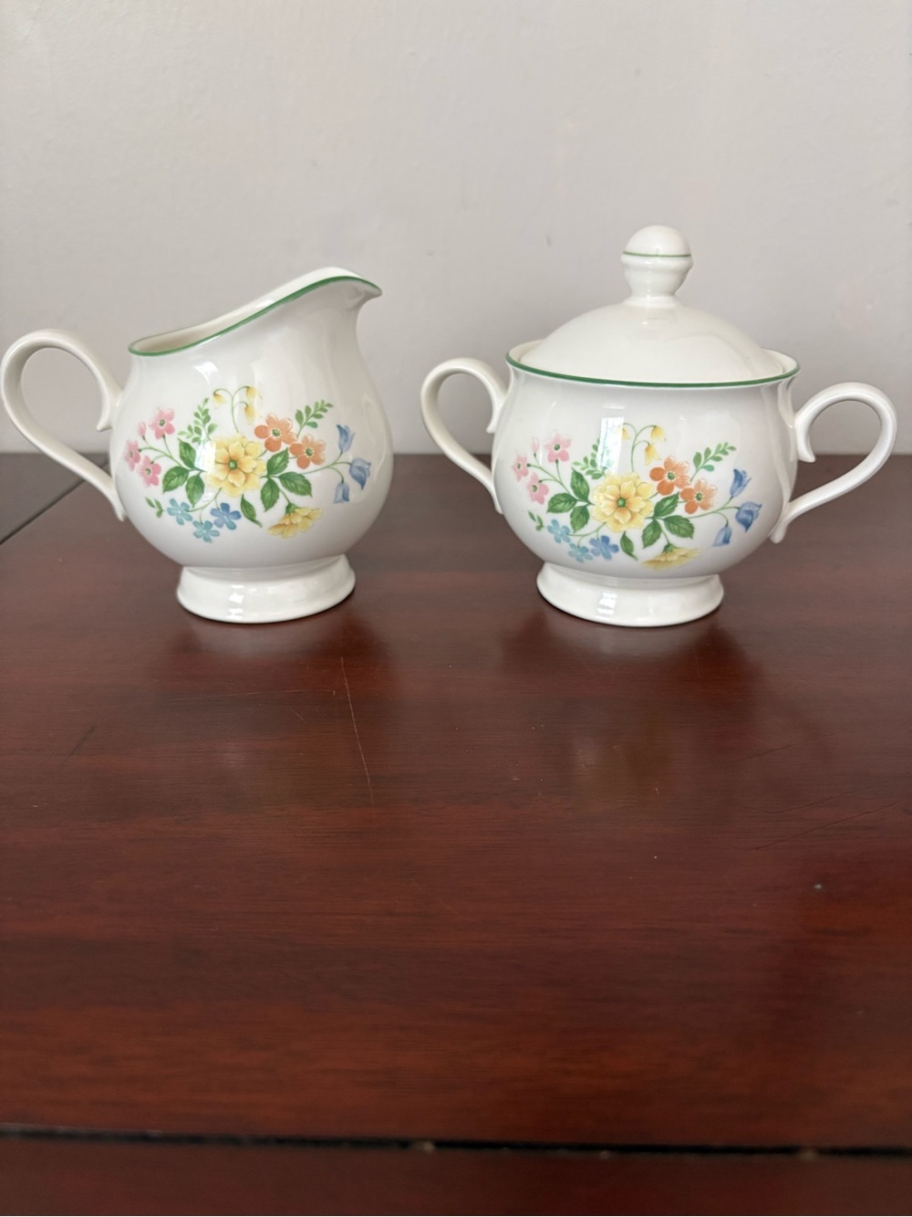Noritake Matchmaker Pattern Creamer & Sugar Versatone Line B304W11 Japan